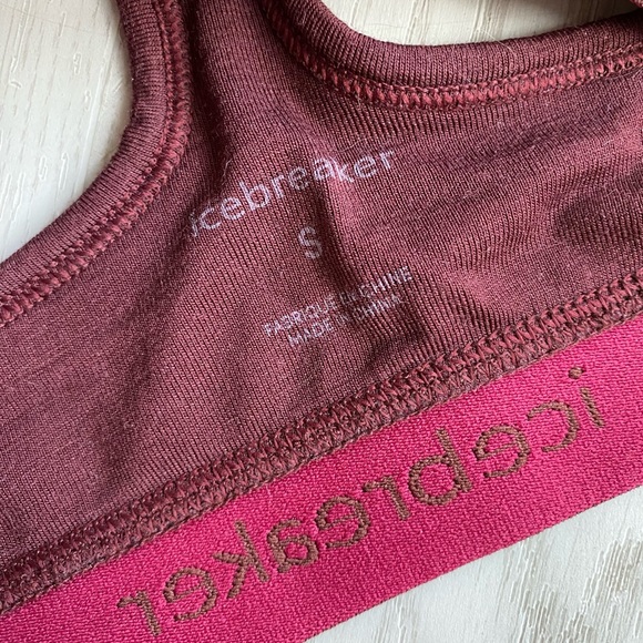 ICEBREAKER Burgundy Sprite Racerback Sports Bra Merino Wool - Picture 8 of 8